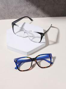 1 Pair Women's Acrylic Bohemian Square Frame Fashion Glasses, Suitable For Daily Reading And Commuting, Women's Eyewear Accessory - Multicolor - View 8