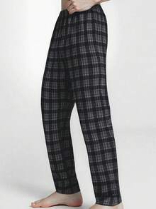3pcs/Set Men's Plaid Print Straight Leg Casual Pants, Breathable Loose Fit Elastic Waist Pocket Pajama Pants, Multi-Color Autumn/Winter Set - Multicolor - View 6