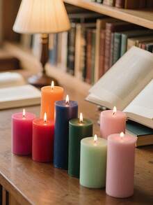 European Classic Ivory White Cylindrical Candle / Heart-Tip Pillar Candle, Scented Candle, Multiple Sizes Available, Ideal For Wedding Decor, Home Decoration, Festivals, Birthday Parties, Proposal Settings, Photo Props, Church Prayers, Romantic Candlelit Dinners, Women's Candle Gifts, Illumination Candles