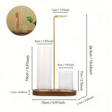 2-In-1 Glass Incense Burner With Removable Ash Collector And Candle Holder - Suitable For Meditation, Yoga, Tea Spaces, And Home Décor - Perfect Gift For Relaxation And Spiritual Practices, Modern Aromatherapy Accessory - 復古色 - 查看 6