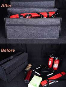 1pc Car Luggage Storage Box, Car Portable Folding Felt Storage Box, Car Tool Storage Box, Multiple Size Options