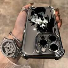 Custodia per telefono adatta per iPhone 16, 15, 14, 13, 12, 11 Pro Max, X, XR, XS MAX, 8, 7 Plus, con motivo anime, rivestimento, antiurto, guscio trasparente morbido