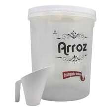 5.8 L Round Screw-Lid Rice Jar With Nitron Measuring Cup - trắng - Xem 2