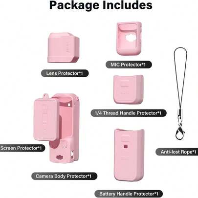 Estuche protector de la cámara de acción Osmo Pocket 3 con tapa para la lente y protector de pantalla, funda de silicona para la cámara Pocket - Incluye protector de pantalla y película para la lente de forma gratuita