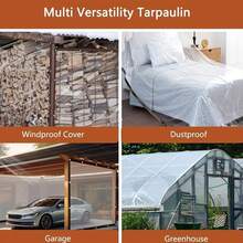 Transparent Waterproof Tarpaulin, Waterproof Rain Cover, Heavy-Duty Oilcloth Covering Film, Clear Vinyl Tarps Tarpaulin With Eyelet - Tarp Cover PE Film With Grommets, Waterproof & Windproof, Rip And Tear Proof Garden Balcony Patio Canopy Awnings, Winter Plants Cover Greenhouse Camping Equipment, Outdoor Use
