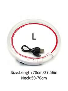 1pc Rechargeable Led Light Up Pet Collar With 3 Light Modes, Ensuring Pet At Night, Suitable For Small, Medium And Large Cats And Dogs, Ideal For Festive Atmosphere - White - View 9