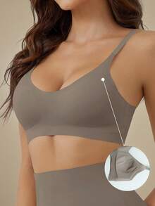 Anewsta Women Solid Seamless Bra Casual Underwear