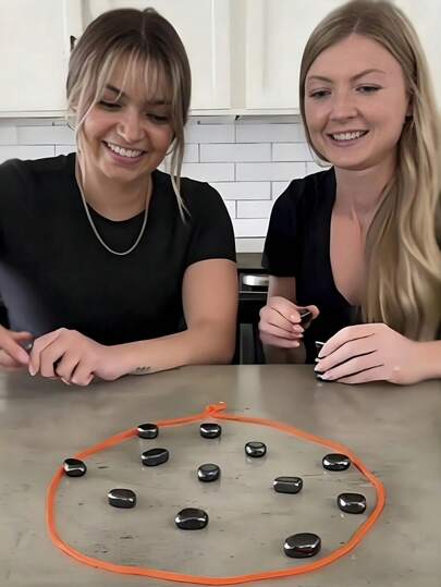 20/30PCS,Magnetic Chess Game,Magnetic Chess Game With Stones,Magnetic Chess Game With Rocks, Magnet Game With String, Magnet Chess
