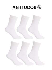 Kit Of 7 Pairs Of Unisex White Socks, Medium Length – Practicality And Protection For Any Occasion - White - View 6