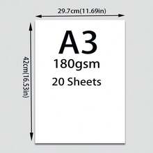 20 Sheets Thick Double-Sided Matte Cardboard White A4 (8.26*11.69 Inches) A3 (11.69*16.53 Inches) Printing Sketch Painting Colored Pencil Handmade DIY Thick Hard White Paper - White - View 15