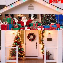 2D Flat Christmas Banner, 1PC Holiday Banner, Christmas Porch Banner, Fabric Christmas Banner, Holiday Banner, Santa Claus Gift Long Banner, Party Banner, Christmas Party Banner