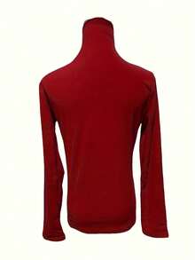 Thermisch gefüttertes Rollkragen Basisschicht Top in Große Größen, Layering-Piece für Damen, Herbst/Winter - Bordeaux - Übersicht 5