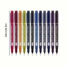 12-Color Micron Graphics Scalable Pen - Ultra-Fine 0.5 Mm / 0.197 Inch Tip, Water-Resistant, Quick-Drying Ink, Easy To Hold - Suitable For Students And Artists