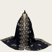 1 Pc Women's Lightweight Breathable Embroidered Scarf, Fashionable Elegant Versatile Headscarf/Shawl With Fine Embroidery Details, Suitable For Outings, Festivals, Vacations, Keeping Warm, Sun Protection, Decoration