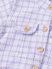 2 件套幼儿女童时尚法式连衣裙和裙子套装，适合初秋的优雅装扮