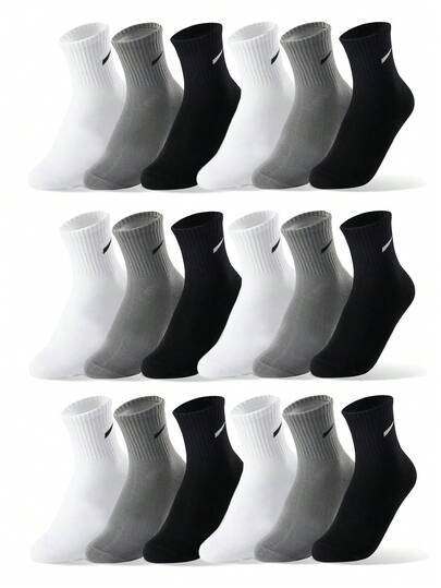 20 双随机黑白青少年男童街头风格休闲运动涂鸦中筒袜，颜色随机