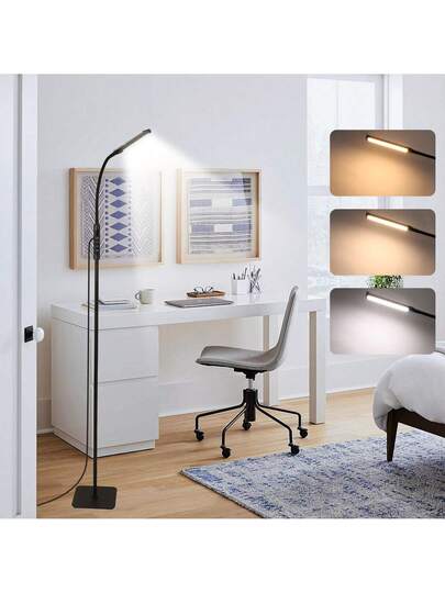 Yogle 1. Moderne Vloer Lamp Adjustable Function, Lightweight LED Reading That Can Be Installed Vertically, 10 Brightness Swivel [1H Timer], Work, Study, Sewing, Painting, Makeup, Etc. Purposes.