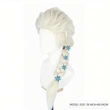 Princess-Inspired Heat-Resistant Snowflake Wig With Braids, Perfect For Halloween, Christmas & Thanksgiving Cosplay Parties Wig