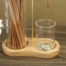 2-In-1 Glass Incense Burner With Removable Ash Collector And Candle Holder - Suitable For Meditation, Yoga, Tea Spaces, And Home Décor - Perfect Gift For Relaxation And Spiritual Practices, Modern Aromatherapy Accessory - 復古色 - 查看 3