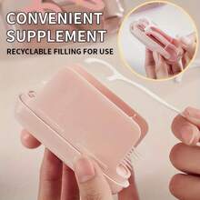 Automatic Pop-Up Dental Floss Holder (Portable) - High-Quality Home Toothpicks & Floss, Ultra-Fine Floss Pick Storage Box, Oral Care Cleaning & Breath Freshening, Pocket/Bag-Fit For Travel - Pink - View 2