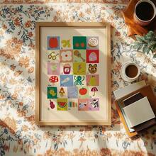 1 peça tela 2D sem moldura inspiradora estilo art déco retrô retrato orientação decoração de parede, tema de alfabeto e números, cores brilhantes, design educacional ABC e 123, com material de tela, para decoração de sala de aula, escritório em casa, adequado para todas as idades