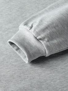 1pc Women's Casual Loose Fit English Print Pattern Crew Neck Sweatshirt, Versatile For Daily Wear, Autumn/Winter