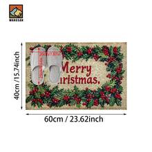 1 pieza Alfombra antideslizante para baño con diseño de bayas de acebo navideño, hecha de material de cachemir sintético con decoración esponjosa, adecuada para baños, entradas, cocinas y otras ocasiones. Se puede lavar a máquina. Es una decoración festiva y se puede regalar.