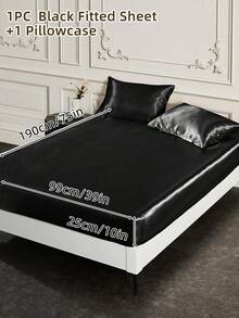 2/3pcs Fitted Sheet Set, Bedding Set, Satin Bed Sheets Set, Solid Color Skin-Friendly Bed Cover Set, Room Decor, Soft And Comfortable Bedding For Bedroom, Breathable And Glossy, Mother's Day Gift, Elegant And Firm, Mother's Day Decoration, Mattress Protector For Bedroom Decor, School Bedding Dorm Essentials, 1 Bed Sheet With 1/2 Pillowcases, Deep Pocket, For Single/Twin/Full/King/Queen Bed Sizes, Machine Washable, Meticulous Festival Gifts - 彩色 - 查看 16