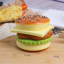 1pc Beef Burger Squeeze Toy For Adults,Hamburger,Food, Squishy, Fake Food, Squishy Toy,Beef Burger,Croissant, Low-Resilience Hamburger Multi-Layer Model Toy Stress Relief Gadget, Educational Toy, Realistic PU Material Detachable Relaxation Item