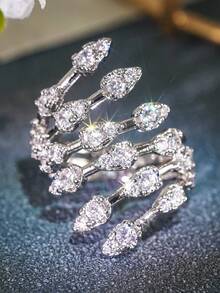 1 件迷人方晶锆石戒指，适合女士结婚订婚周年派对珠宝情人节礼物 - 1# - 查看 18