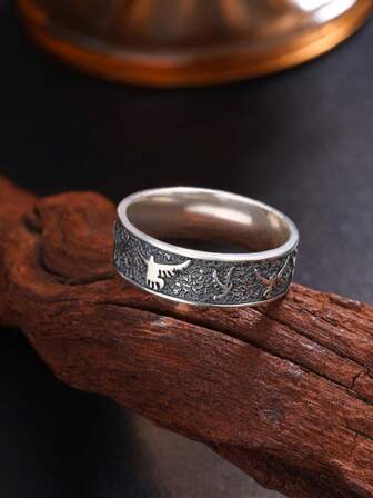 925 Sterling Silver Vintage Eagle Pattern Men's Ring, Personalized Finger Ring Suitable For Dating, Party, Daily Wear, Gift For Boyfriend, Friend, Family Birthday