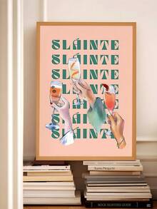 1pc Vintage Cosmopolitan Poster Pastel Martini Cocktail Canvas Wall Art Pink Boots High Heels Book Cover Painting, Irish Cheers Bar Cart Poster Irish Saying Expats Cocktail Orange Canvas Wall Art Happy Hour Drink Wall Posters, Bedroom Decor, Living Room Decor, Office Decor, Dining Room Wall Decoration, Kitchen Decor, Study Room,