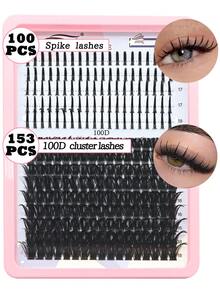 1310Pcs High Capacity Lashes Kit 5 Trays D Curl Fluffy Lash Clusters Eyelash Extension Gift Kit Multiple Styles Mixed Length Eyelash Curler Set Spike Lashes With 2 Lash Bond&Seal 2 Lash Removers 1Tweezers 30 Lash Brush 1 Lash Curl,DIY Fluffy Eyelash Extension At Home With Spike Lashes,Bottom Lashes - màu đen - Xem 5