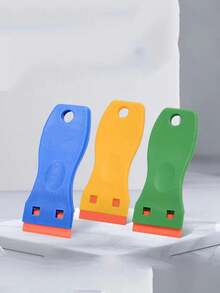 1 pièce Grattoir en plastique multifonctionnel, réutilisable et non dommageable, retire la peinture, les débris, les étiquettes, les autocollants, léger et pratique pour le nettoyage du verre, le retrait des décalcomanies, des autocollants et des vieux adhésifs dans la salle de bain, les toilettes, la voiture, le mur, le sol