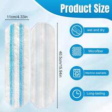 4-Pack Replacement Mop Pads For O-Cedar H2pro Flat Mop System &  | O'Cedar H2 Pro Microfiber Mop Heads Replacements | Washable Reusable Refills |  On Wood, Tile, Vinyl Floors - 6 件裝 - 查看 3