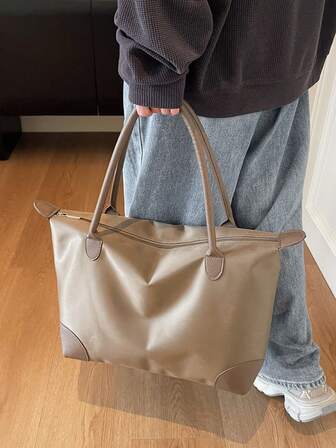 Einfache Mode Große Kapazität Oxford Tuch Shopper Tasche für Frauen, leichte vielseitige Schultertasche, lässige Handtasche