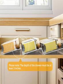 2/4/8pcs Expandable Acrylic Spice Rack Organizer, Kitchen Drawer Organizer - Adjustable Spice Jar Holder For Cabinet, Countertop, Pantry, Ideal Gift For Valentine's Day, Christmas, Father's Day, Mother's Day, Comes Without Spice Jars - Multicolor - View 4