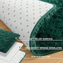 Soft Modern Indoor Shaggy Area Rug For Bedroom Livingroom Dorm Kids Room Home Decorative, Non-Slip Plush Fluffy Furry Fur Rugs Comfy Nursery Accent Floor Carpet 2x3 Feet, Deep Green - 深綠 - 查看 4