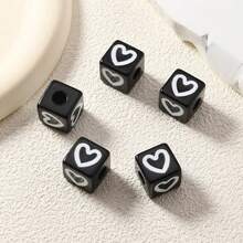 3 قطع خرز قلب أكريليك لصنع الحرف اليدوية والإكسسوارات مثل تعليقات الحقائب وسيور الهواتف والمجوهرات، هدية للأصدقاء