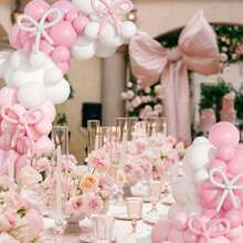152pcs Pink/Black Bow Balloon Arch Set, Perfect For Weddings, Engagements, Birthday Parties, Baby Showers, Bridal Showers, Bachelorette Parties, Party Decorations, Room Decorations And Party Supplies - 粉色 - 查看 2