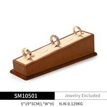 Oirlv Solid Wood Jewelry Tray Bracelet Ring Display Props Sets Jewelry Organizer Holder Necklace Display Stand Jewelry Plate-Beige - Beige - View 16