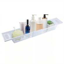 YUNRUX Adjustable Bathtub Shelf, Bathtub Board, Bathtub Tray, Bathroom Shelf - Blue - View 3