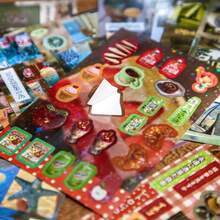 30张/本贴纸书、复古风味相册系列、复古风格食物主题精美闪光膜模切贴纸、剪贴簿用品、笔记本配件、装饰相框、电脑和手机壳、水杯、废杂志、铅笔盒、桌面装饰贴纸、返校季贴纸、学校用品