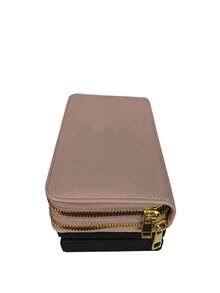 Women's Wallet With 2 Zippered Compartments, Hand Strap, Elegant Card Holder, Fashion Insurance, Assorted Logo Plate - 深粉 - 查看 2
