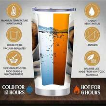 1pc 20 Oz Stainless Cup, Best Rated Travel Coffee Mug, Engineered For Minimal Heat Transfer, Kitchen Accessories, Bringing Your Own Drinks To Movie Nights, Wrapped In Wonder