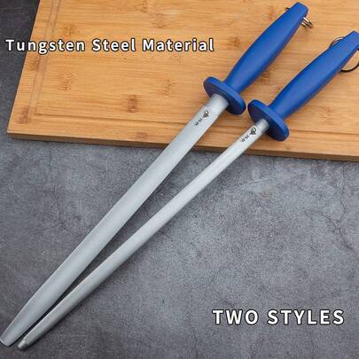 Pro Tungsten-Carbon Sharpening Rod , HRC80± Steel Honing Tool For Butchers/Chefs, Heavy Duty Slaughterhouse Accessories