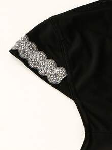 قطعة واحدة غطاء رأس نسائي أحادي اللون، وشاح رأس قابل للطي مريح من البوليستر، وشاح رأس عملي، توبون، خمار طويل فوري، مناسب للارتداء اليومي في جميع الفصول - وشاح رأس مطوي مرصع بأحجار الراين المتلألئة - مشاهدة 12