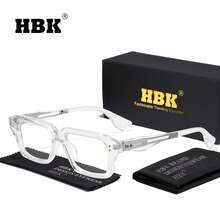 HBK 男士商务光学眼镜金属镜腿方形日常装饰眼镜框男女商务、摄影道具和礼品 - K40549 - 查看 7