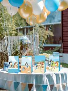 Bluey إمدادات حفلة بموضوع بلوي - هالوين، ، عيد الميلاد والأعياد، أكياس ورقية بشكل كلب، أكياس حلوى، أكياس تسوق، أكياس هدايا عيد الميلاد، أكياس تعبئة الشاي الأزرق، القهوة والمشروبات، أكياس هدايا الحفلات، أكياس تذكارية للحفلات