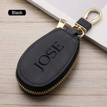 1pc Custom Name Faux Leather Car Holder - Personalized Zipper Organizer Pouch With Keys, Faux Leather Keychain For Men & Women, Perfect For Daily Commute & Mother's Day Gift, Car Key Case, Commuter Accessory, Minimalist Design, Sturdy Construction,Birthday Gift - Multicolor - View 13